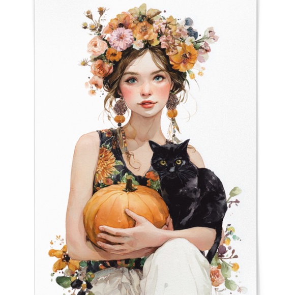 Enchanting Autumn - Fall Theme Wall Art Print Poster Unframed, Thanksgiving Gift - Picture 2 of 7